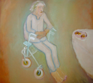 Auf dem Rollator 2 - 100 x 100 cm