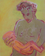 Mann Mit Baby 3 - 40 x 50 cm