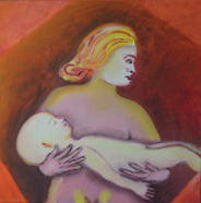 Frau Mit Baby 2 - 45 x 45 cm