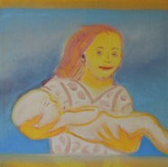 Frau Mit Baby 3 - 40 x 40 cm